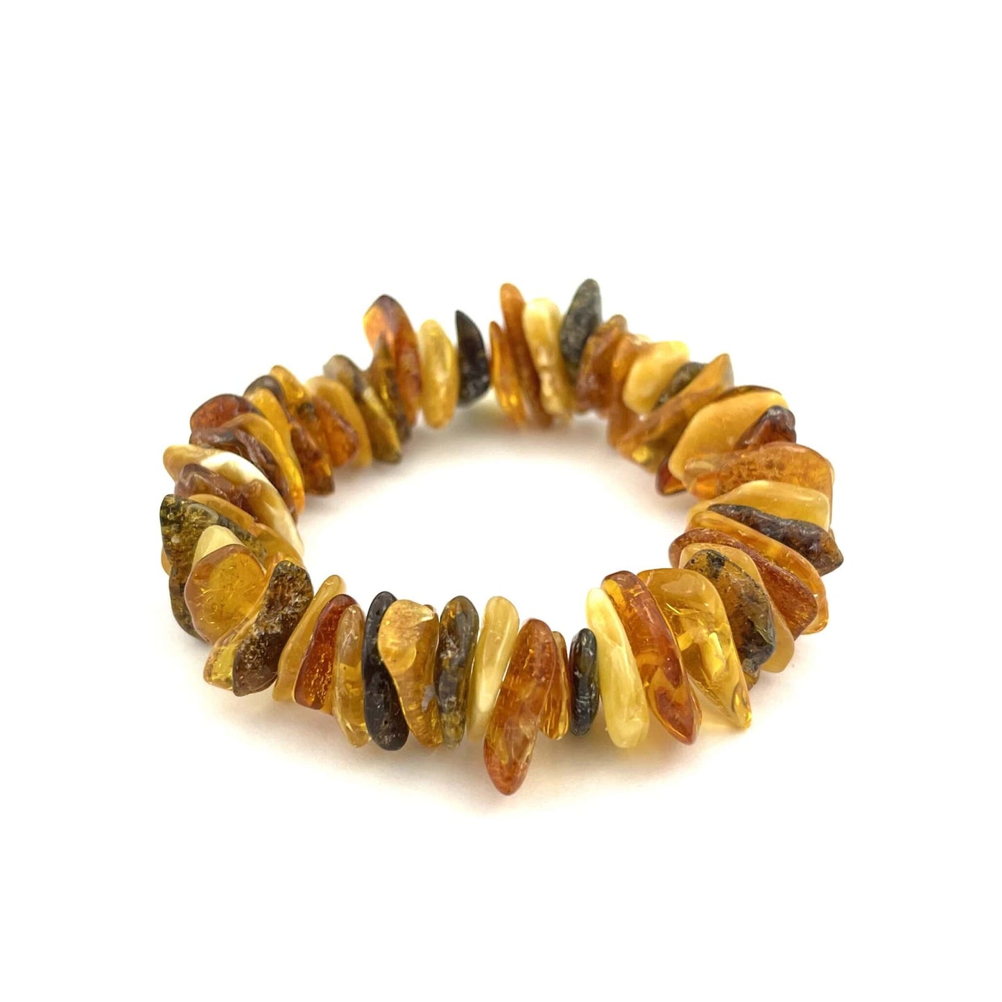 Polished Elastic Chips Light Multicolor Bracelet 12g+