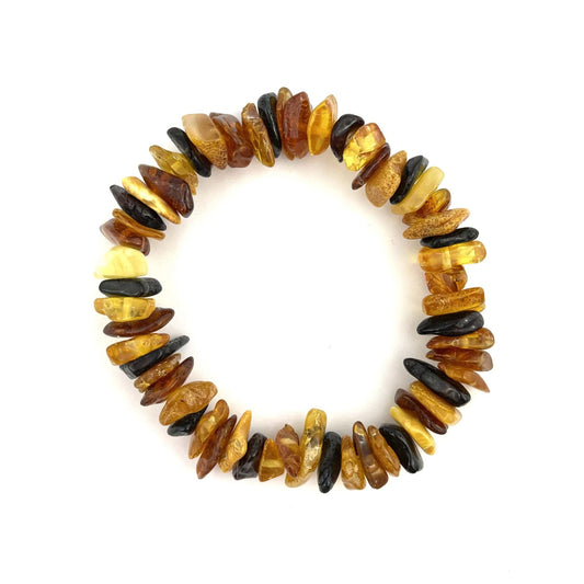 Polished Elastic Chips Dark Multicolor Bracelet