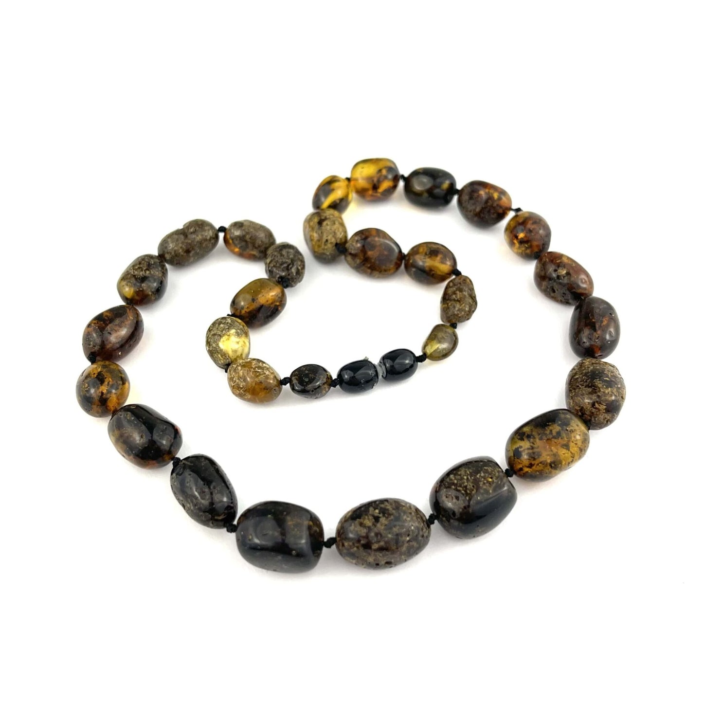 Polished Massive Oval Beads Green Color Necklace