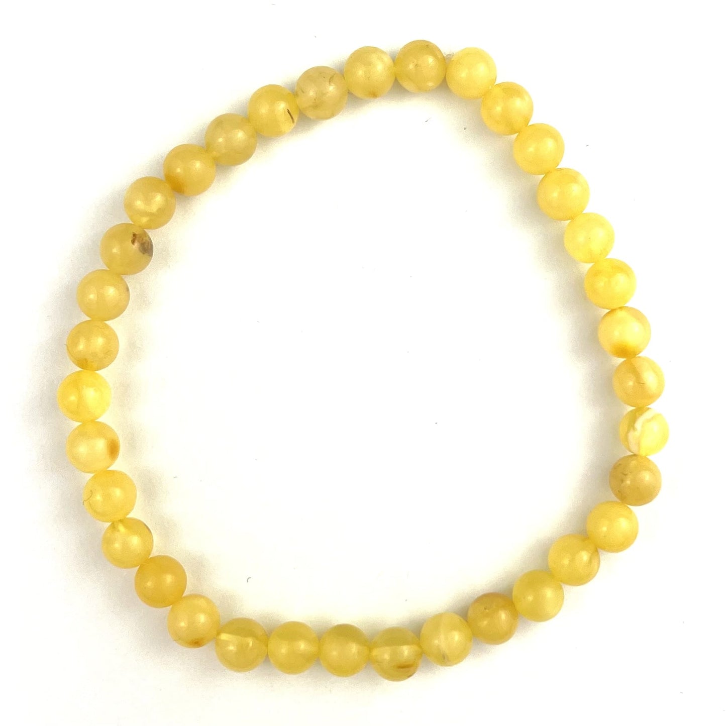 Polished Perfect Round Beads Light Butter Color Bracelet