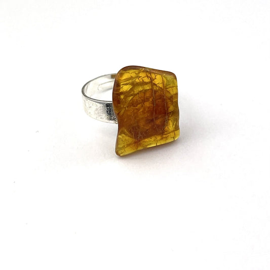 Polished Natural Shape Honey Color Ring