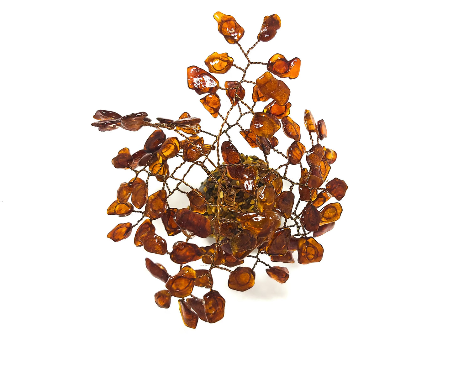 Natural Baltic Amber Polished Amber Stone Tree - Cognac Home Decor Accent