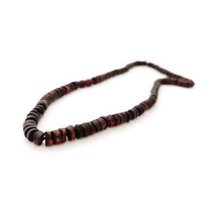 Raw unisex adult brown color cylinder beads necklace