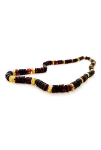 Raw unisex adult mixed color cylinder beads necklace