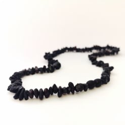 Raw adult chips beads black color necklace