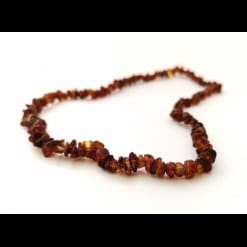 Raw adult chips beads cognac color necklace