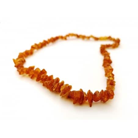 Raw adult chips beads honey color necklace