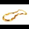 Raw unisex adult cylinder beads honey color necklace