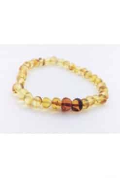 Polished adult rounded beads lemon color bracelet