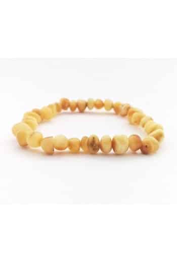Polished adult rounded beads butter color bracelet