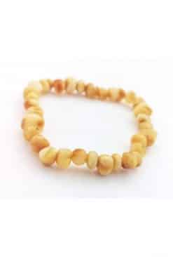 Polished adult rounded beads butter color bracelet