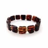 Polished adult square beads cherry color bracelet