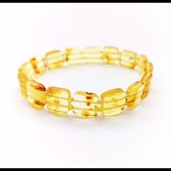 Polished adult square beads lemon color bracelet
