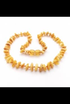 Polished baby chips beads butter color necklace