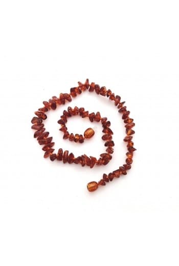 Polished baby chips beads brown color necklace