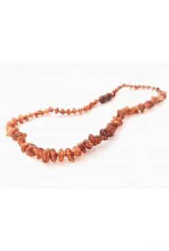 Raw baby chips beads cognac color necklace