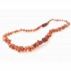 Raw baby chips beads cognac color necklace