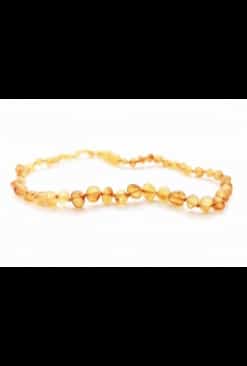 Raw baby rounded beads honey color necklace