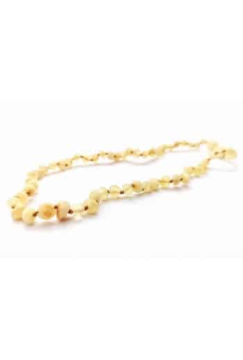 Raw baby rounded beads butter color necklace