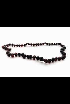 Raw baby rounded beads brown color necklace