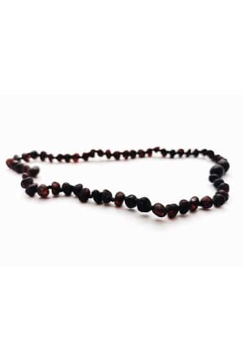 Raw baby rounded beads brown color necklace