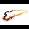 Raw baby rounded beads rainbow color necklace