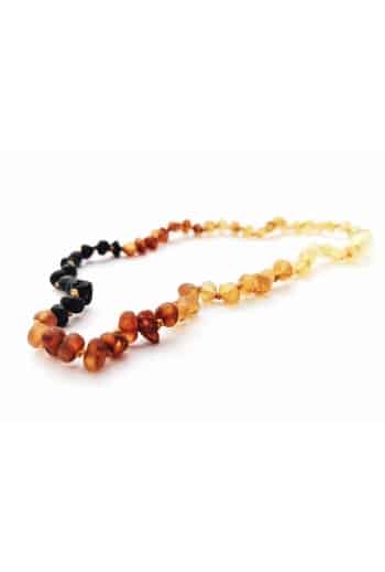 Raw baby rounded beads rainbow color necklace