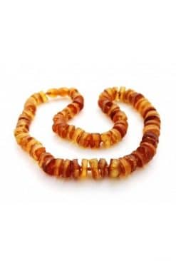 Unisex honey cylinder beads necklace