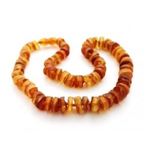 Unisex honey cylinder beads necklace