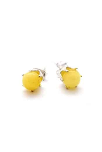 Polished small stud rounded butter color earrings