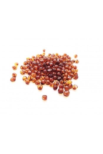 Loose polished rounded cognac color beads 100g