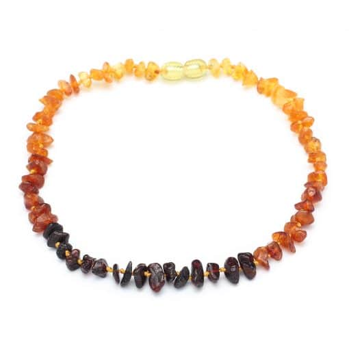 Polished baby chips beads rainbow color necklace