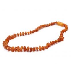 Raw baby chips beads dark honey color necklace
