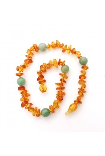 Polished baby chips beads green stone necklace