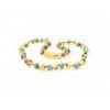 Polished baby rounded beads turquoise honey color necklace