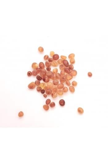 Loose raw semi rounded honey color beads 100g