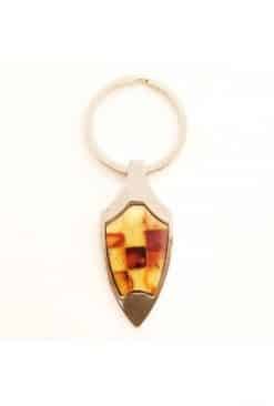Keychain decorated with mix colored amber