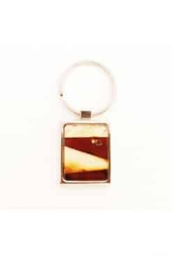 Keychain decorated with mix colored amber