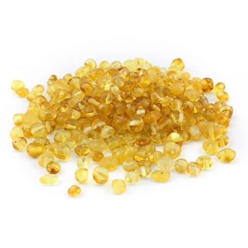 Loose polished semi rounded lemon color beads 100g
