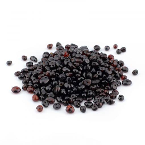 Loose polished semi rounded black color beads 100g