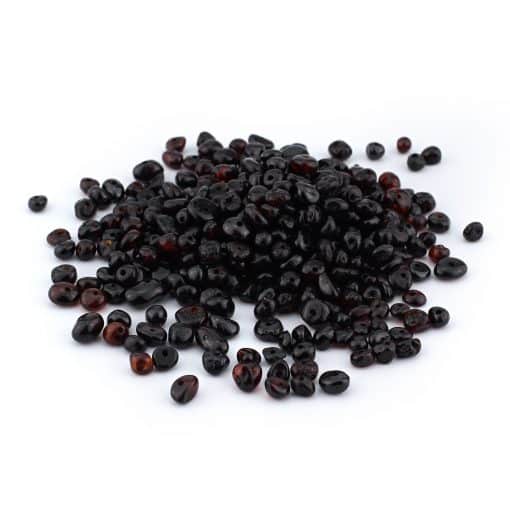 Loose polished semi rounded black color beads 100g