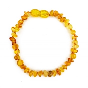 Polished semi rounded beads honey color bracelet