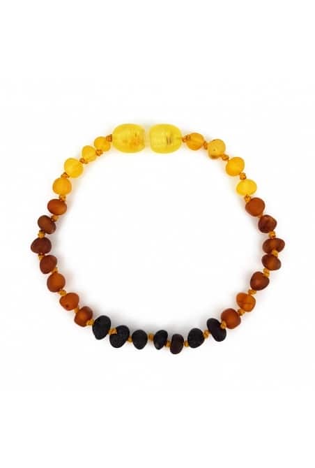Raw semi rounded beads rainbow bracelet