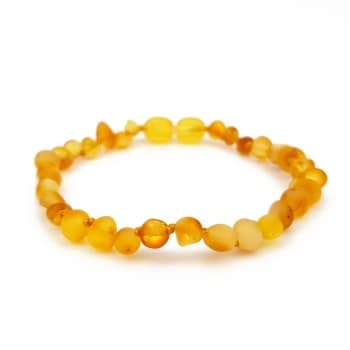 Raw semi rounded beads honey bracelet