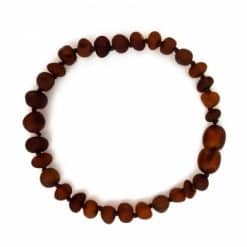 Raw semi rounded beads brown bracelet