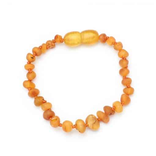 Raw baby semi rounded beads honey color bracelet