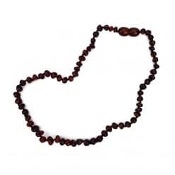 Polished baby semi rounded cherry color necklace