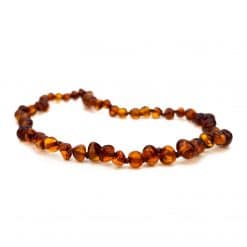 Polished baby semi rounded cognac color necklace