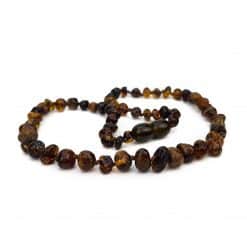 Polished baby semi rounded green color necklace