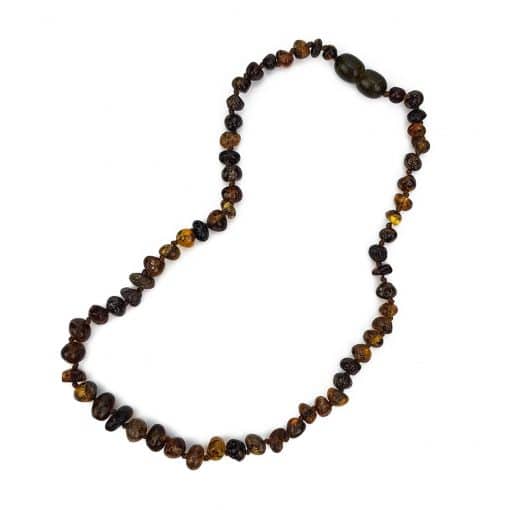 Polished baby semi rounded green color necklace